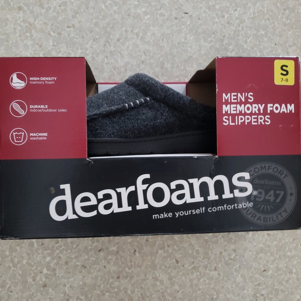 *DEARFOAMS*MEMORY FOAM*SCUFF SLIDES* SLIPPERS SIZE S (7-8) MEN